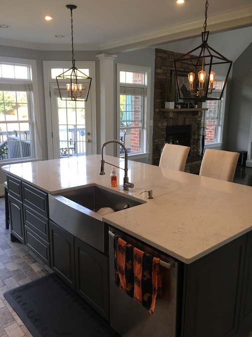 Kitchen Island with Pendant Lights