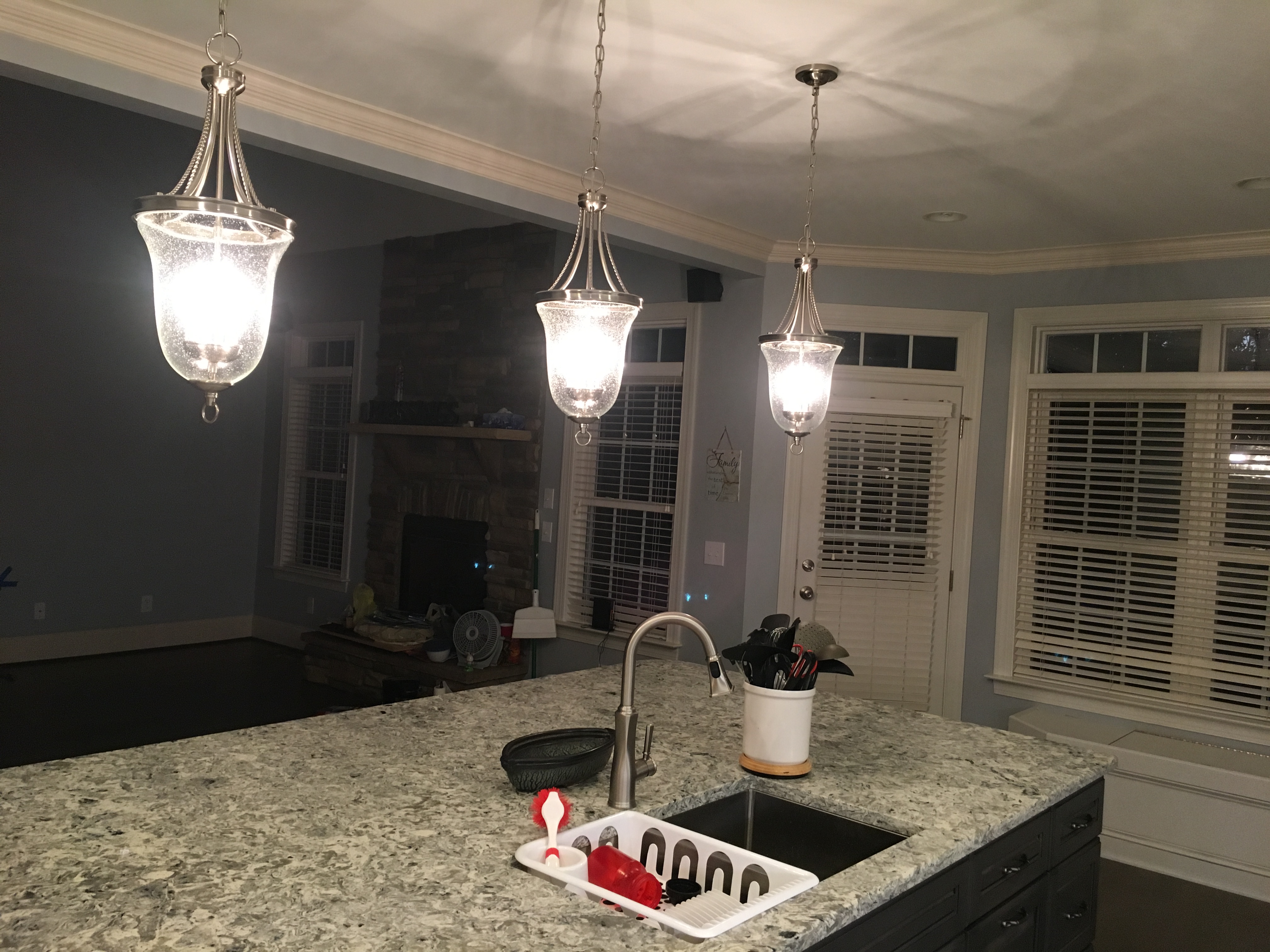 Pendant Lights over Island