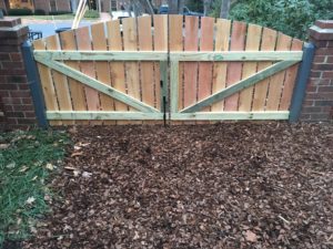 Back of Double-Wide Gate of Wooden Fence