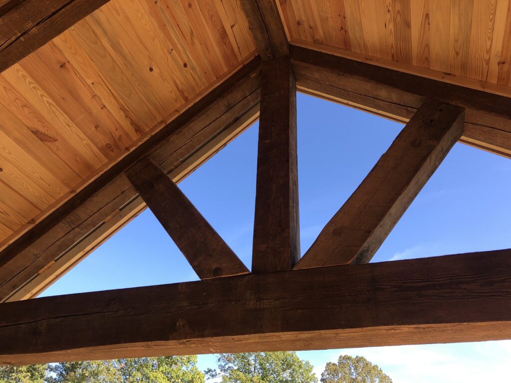 Rustic Beams on Front Porch
