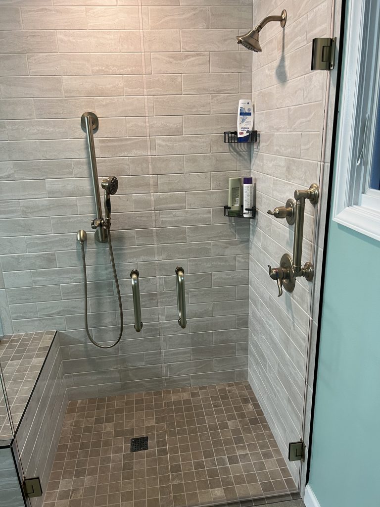 Grab bars in shower