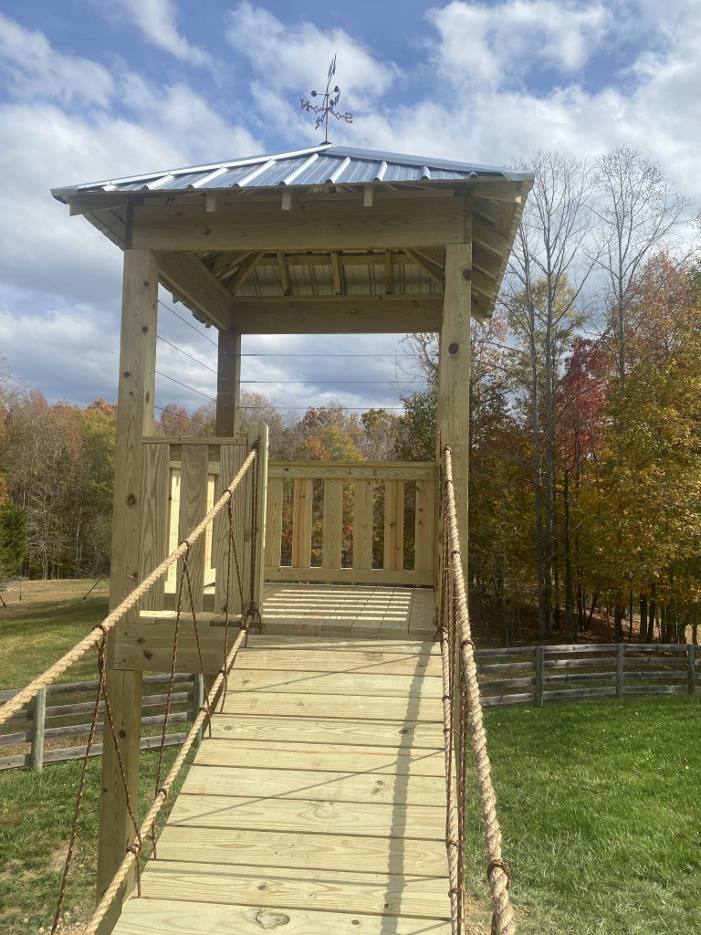 Metal Roof and Swinging Bridge